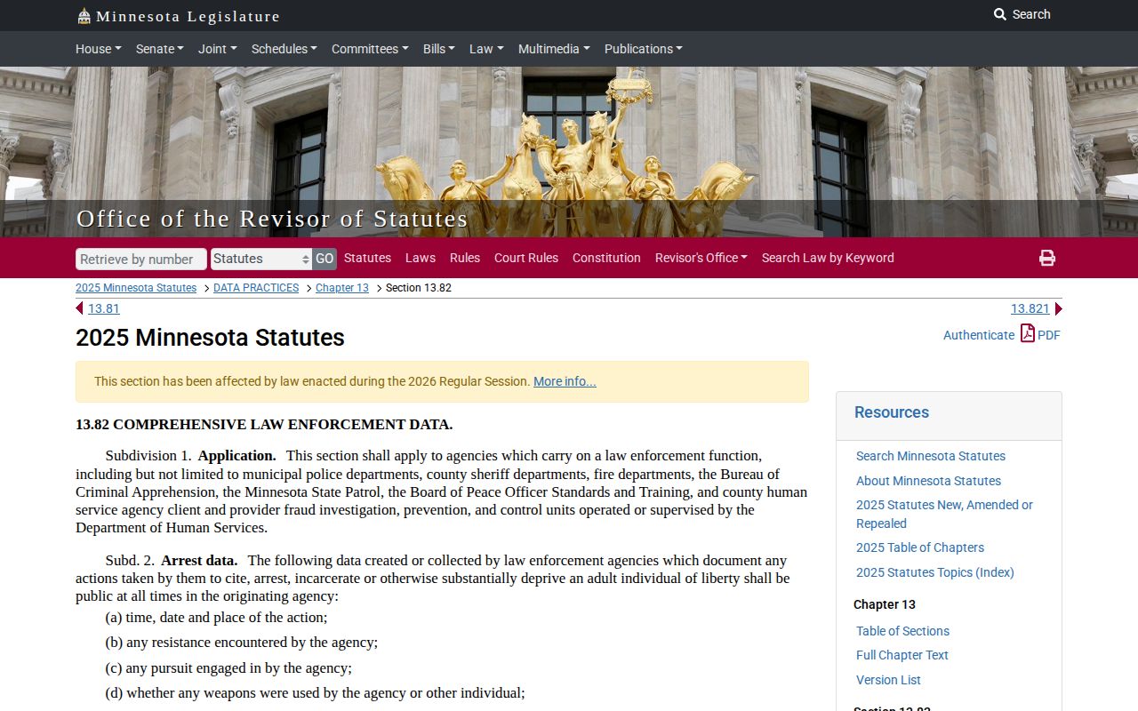 Lyon County booking photo public-record statute source